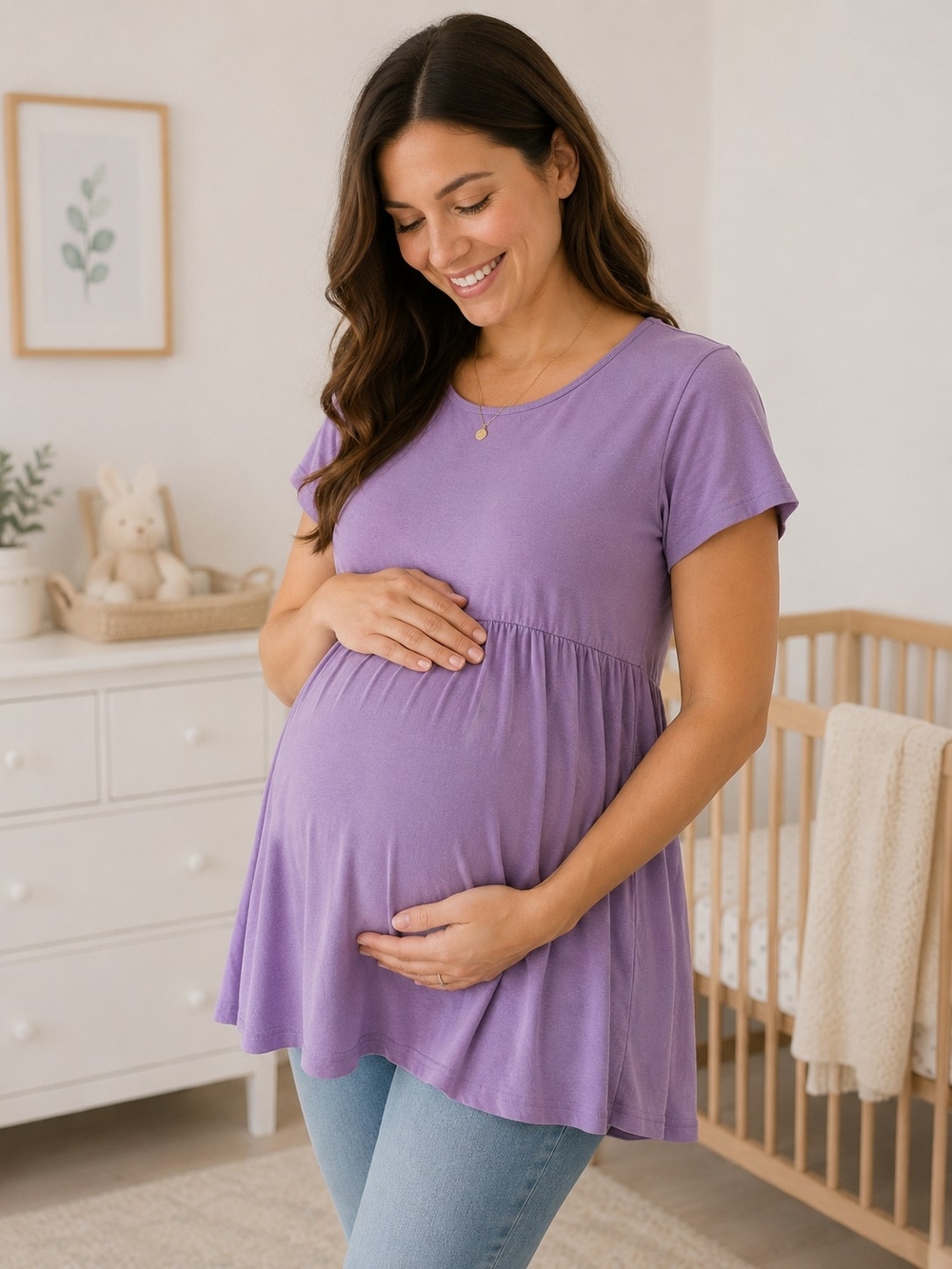 2/$25 Purple Maternity Top – Size M